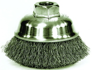 3-1/2" Diameter - Crimped Wire Cup Brush - Exact Tooling