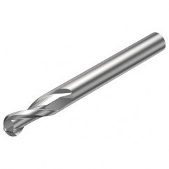 R216.42-06030-AK10A H10F 6mm 2 FL Solid Carbide Ball Nose End Mill w/Cylindrical Shank - Exact Tooling