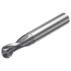 R216.42-12030-AI12G 1620 12mm 2 FL Solid Carbide Ball Nose End Mill w/Cylindrical Shank - Exact Tooling