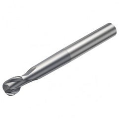 R216.62-10030-AO11G 1610 10mm 2 FL Solid Carbide Ball Nose End Mill spherical design w/Cylindrical Shank - Exact Tooling