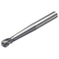 R216.64-10030-AO11G 1610 10mm 4 FL Solid Carbide Ball Nose End Mill spherical design w/Cylindrical Shank - Exact Tooling