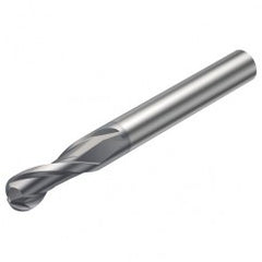 RA216.42-2430-AK12G 1610 9.525mm 2 FL Solid Carbide Ball Nose End Mill w/Cylindrical Shank - Exact Tooling