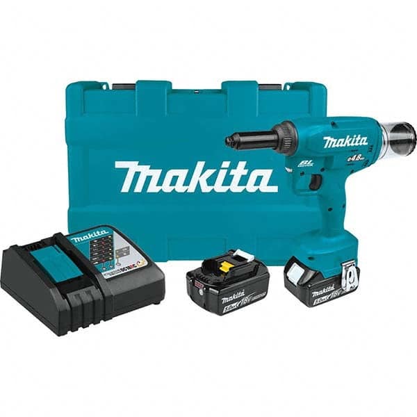Makita - Cordless Riveters Fastener Type: Cordless Electric Riveter Closed End Rivet Capacity: All up to 3/16 - Exact Tooling