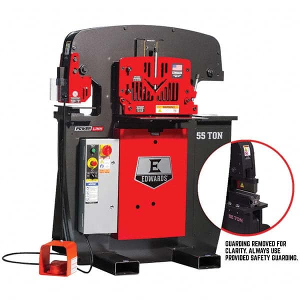 Edwards Manufacturing - Ironworkers Throat Depth (Inch): 7-1/2 Punching Pressure (Ton): 55 - Exact Tooling