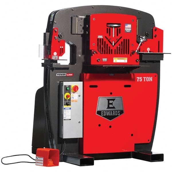 Edwards Manufacturing - Ironworkers Throat Depth (Inch): 10 Punching Pressure (Ton): 75 - Exact Tooling