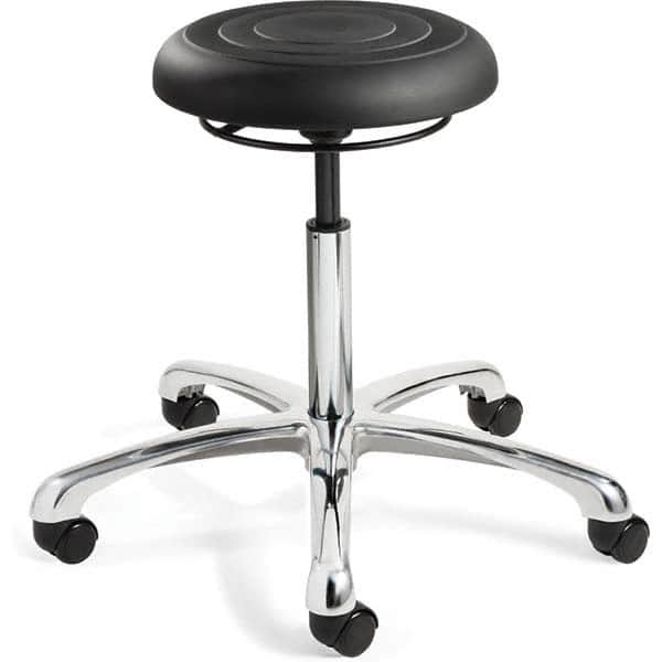 Bevco - Swivel & Adjustable Stools Type: Adjustable Backless Stool Base Type: Polished Aluminum Base - Exact Tooling