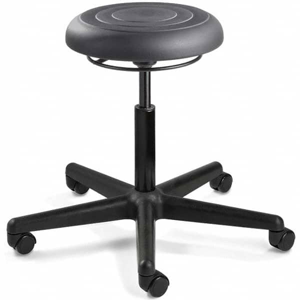 Bevco - Swivel & Adjustable Stools Type: Adjustable Backless Stool Base Type: Black Nylon Base - Exact Tooling