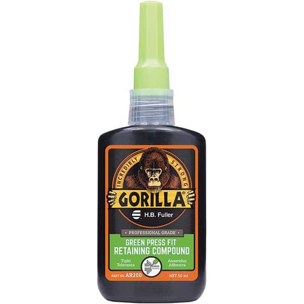 GorillaPro - 50 mL Bottle, Green, Press Fit Retaining Compound - Exact Tooling