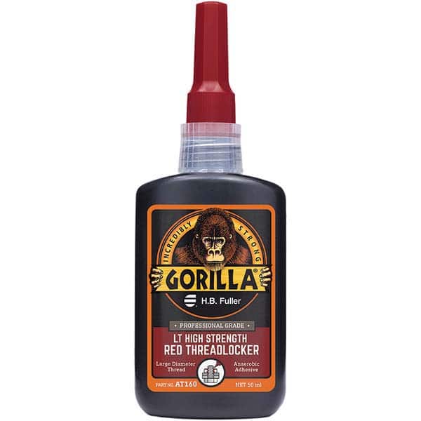 GorillaPro - 50 mL Bottle, Red, High Strength Threadlocker - Exact Tooling