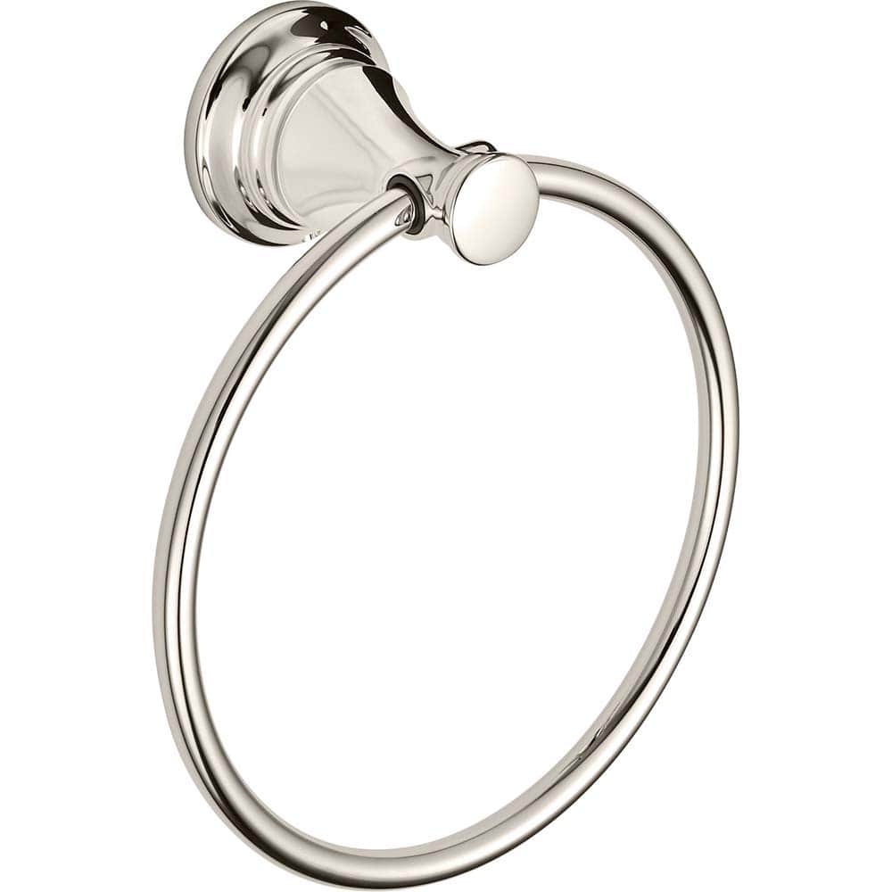 American Standard - Washroom Shelves, Soap Dishes & Towel Holders; Type: Towel Ring ; Material: Metal ; Length (Inch): 7 ; Width (Inch): 7 ; Depth (Inch): 2.875 ; Finish/Coating: Polished Nickel - Exact Tooling