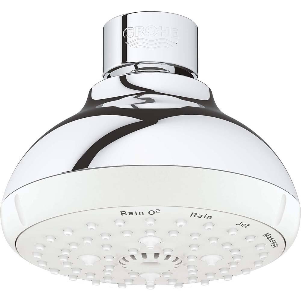 Grohe - Shower Heads & Accessories; Type: Shower Head ; Material: Metal ; GPM: 1.75 ; Face Diameter: 4 (Inch); Finish/Coating: Polished Chrome ; Settings: Spray, Pulse, Combination Pulse-Massage - Exact Tooling