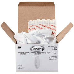 3M - All-Purpose & Utility Hooks; Type: Hooks Kit ; Overall Length (Inch): 5-5/8 ; Projection: 1.50 ; Color: White ; Overall Width: 1.50 ; Overall Height: 3.875 - Exact Tooling