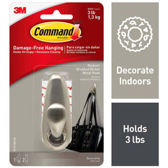 3M - All-Purpose & Utility Hooks; Type: Hooks Kit ; Overall Length (Inch): 3-1/4 ; Material: Metal ; Projection: 1.25 ; Material: Metal ; Overall Width: 1.31 - Exact Tooling