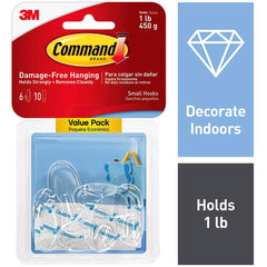 3M - All-Purpose & Utility Hooks; Type: Hooks Kit ; Overall Length (Inch): 1-5/8 ; Material: Plastic ; Projection: 0.625 ; Material: Plastic ; Overall Width: 0.875 - Exact Tooling