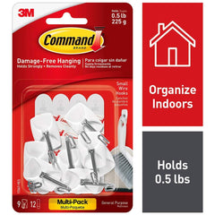 3M - All-Purpose & Utility Hooks; Type: Hooks Kit ; Overall Length (Inch): 1-5/8 ; Projection: 0.75 ; Color: White ; Overall Width: 0.75 ; Projection: 0.75 (Inch) - Exact Tooling