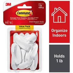 3M - All-Purpose & Utility Hooks; Type: Hooks Kit ; Overall Length (Inch): 2-1/8 ; Material: Plastic ; Projection: 0.92 ; Color: White ; Material: Plastic - Exact Tooling