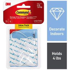3M - All-Purpose & Utility Hooks; Type: Hooks Kit ; Overall Length (Inch): 3-3/8 ; Material: Plastic ; Projection: 1.00 ; Material: Plastic ; Overall Width: 1.375 - Exact Tooling