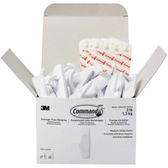 3M - All-Purpose & Utility Hooks; Type: Hooks Kit ; Overall Length (Inch): 5-5/8 ; Projection: 1.10 ; Color: White ; Overall Width: 0.92 ; Overall Height: 3.875 - Exact Tooling