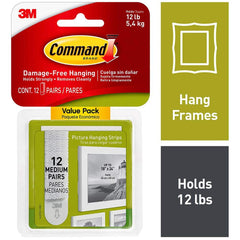 3M - All-Purpose & Utility Hooks; Type: Strips ; Color: White - Exact Tooling