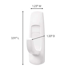 3M - All-Purpose & Utility Hooks; Type: Hooks Kit ; Overall Length (Inch): 3-59/64 ; Material: Plastic ; Projection: 1.33 ; Color: White ; Material: Plastic - Exact Tooling