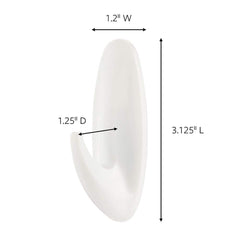 3M - All-Purpose & Utility Hooks; Type: Hooks Kit ; Overall Length (Inch): 3-1/8 ; Material: Plastic ; Projection: 1.25 ; Color: White ; Material: Plastic - Exact Tooling