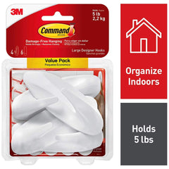 3M - All-Purpose & Utility Hooks; Type: Hooks Kit ; Overall Length (Inch): 4-1/8 ; Projection: 1.50 ; Color: White ; Overall Width: 1.50 ; Projection: 1.50 (Inch) - Exact Tooling