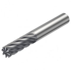 R215.3C-12030-AC26H 1610 12mm 12 FL Solid Carbide End Mill - Corner chamfer w/Cylindrical Shank - Exact Tooling