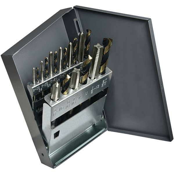 Cle-Line - Tap & Drill Sets Minimum Tap Thread Size (Inch): #6-32 Maximum Tap Thread Size (Inch): 1/2-13 - Exact Tooling