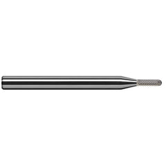 Harvey Tool - 1/32" Cut Diam, 1/8" Shank Diam, Solid Carbide Double Cut Ball Burr - Exact Tooling