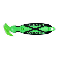 Klever Innovations - Utility Knives, Snap Blades & Box Cutters; Type: Safety Blade ; Blade Type: Concealed ; Number of Blades Included: 1 ; Number of Blades: 1 ; Handle Material: Plastic ; Color: Green - Exact Tooling