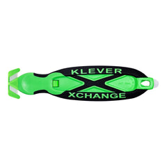 Klever Innovations - Utility Knives, Snap Blades & Box Cutters; Type: Safety Blade ; Blade Type: Concealed ; Number of Blades Included: 1 ; Number of Blades: 1 ; Handle Material: Plastic ; Color: Green - Exact Tooling