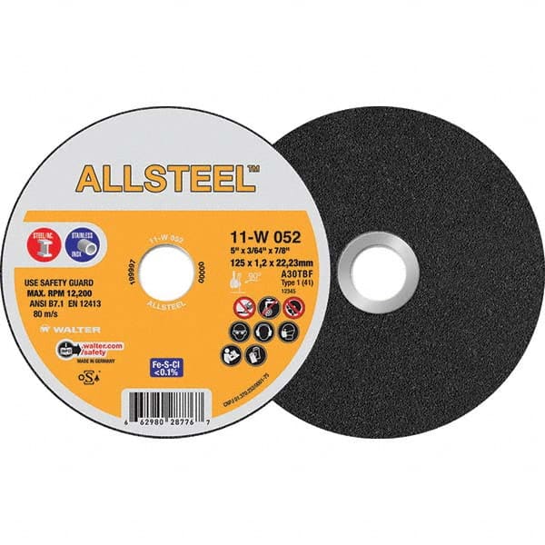 WALTER Surface Technologies - Cutoff Wheels Tool Compatibility: Angle Grinders Wheel Diameter (Inch): 5 - Exact Tooling