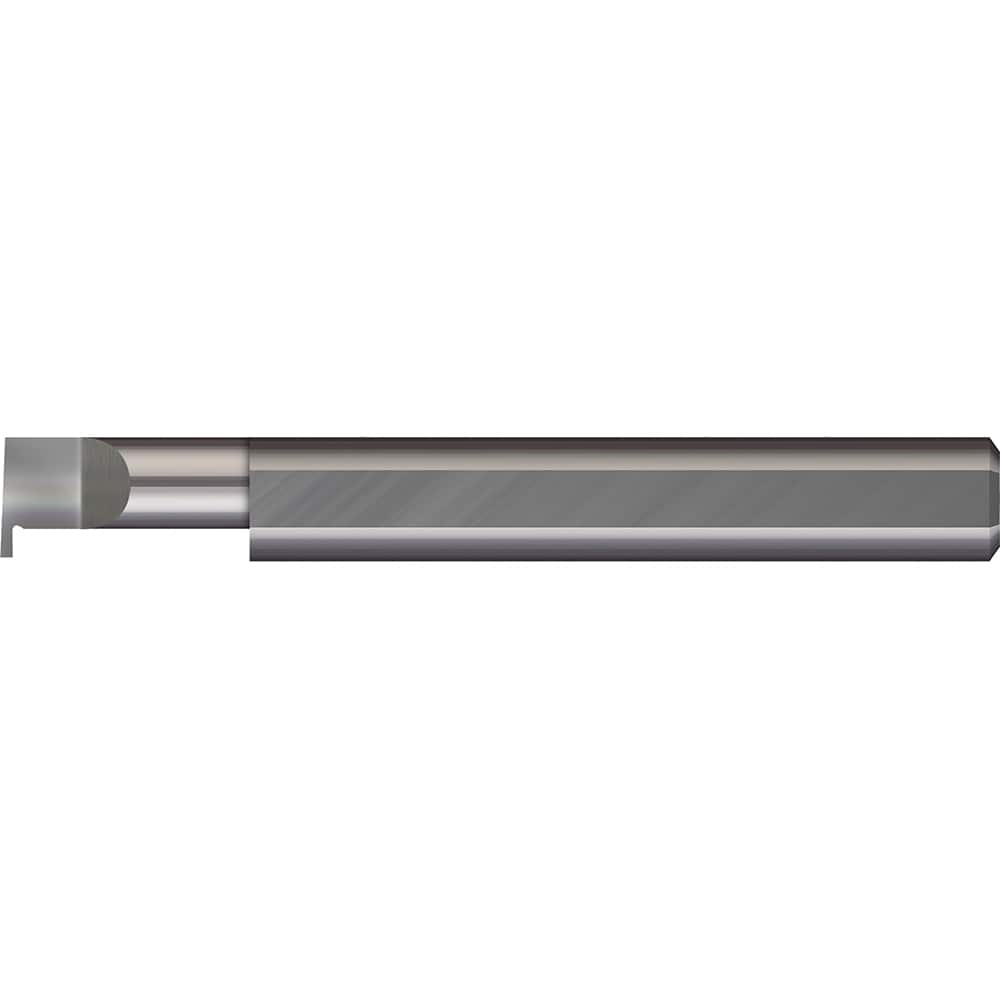 Micro 100 - Grooving Tools; Grooving Tool Type: Retaining Ring ; Material: Solid Carbide ; Shank Diameter (mm): 6.0000 ; Groove Width (mm): 0.79 ; Projection (mm): 1.240 ; Minimum Hole Diameter (mm): 6.00 - Exact Tooling