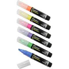 Ability One - Markers & Paintsticks; Type: Highlighter ; Color: Green; Yellow; Orange; Purple; Pink; Blue ; Ink Type: Water Base ; Tip Type: Chisel - Exact Tooling
