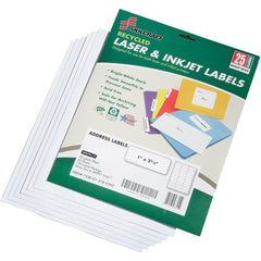 Ability One - Labels, Ribbons & Tapes; Type: Address Labels ; Color: White ; For Use With: Laser & Inkjet Printers ; Width (Inch): 1 ; Length (Inch): 2-5/8 ; Number of Labels: 750 - Exact Tooling