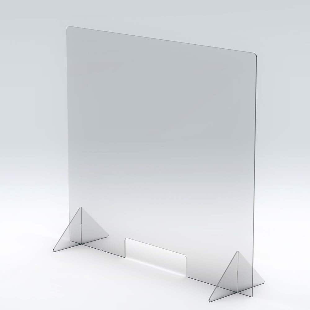 Rockford Systems - Office Cubicle Partitions; Type: Social Distancing Partition ; Width (Inch): 24 ; Height (Inch): 32 ; Color: Clear ; Mount Type: Self-Supporting ; Thickness (Inch): 1 - Exact Tooling