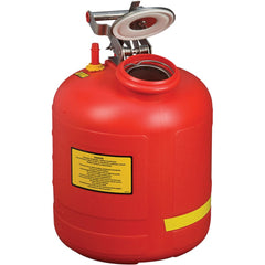 Justrite - Safety Disposal Cans; Capacity (Gal.): 5.000 ; Material: HDPE; Stainless Steel ; Color: Red ; Height (Inch): 20 ; Diameter (Inch): 12 - Exact Tooling