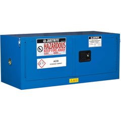 Justrite - 2 Door 1 Shelf 12 Gal Space Saver Safety Cabinet for Flammable Substances - Exact Tooling