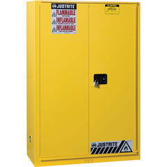 Justrite - 1 Door 5 Shelf 60 Gal Safety Cabinet for Combustible Liquids - Exact Tooling