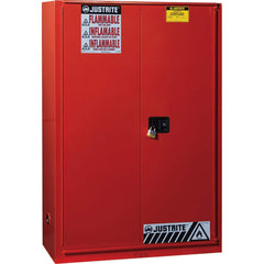 Justrite - 1 Door 5 Shelf 60 Gal Safety Cabinet for Combustible Liquids - Exact Tooling