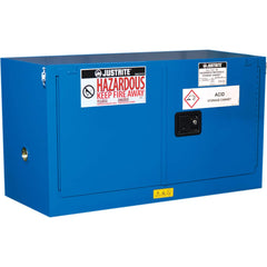 Justrite - 2 Door 1 Shelf 17 Gal Space Saver Safety Cabinet for Flammable Substances - Exact Tooling