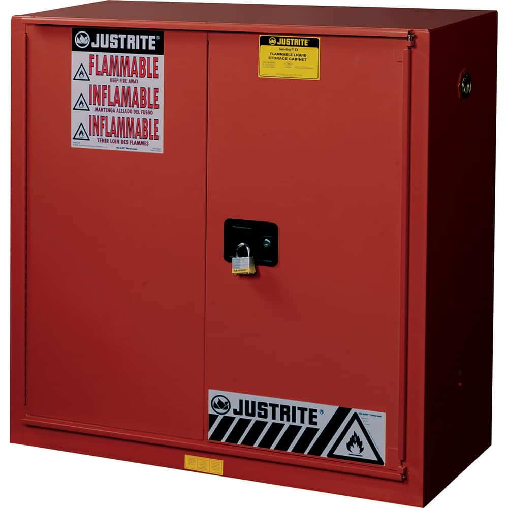 Justrite - 1 Door 3 Shelf 40 Gal Safety Cabinet for Paint & Ink - Exact Tooling