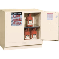 Justrite - 2 Door 1 Shelf 22 Gal Under the Counter Safety Cabinet for Flammable Substances - Exact Tooling
