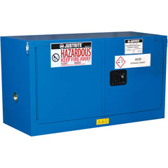 Justrite - 2 Door 1 Shelf 17 Gal Space Saver Safety Cabinet for Flammable Substances - Exact Tooling