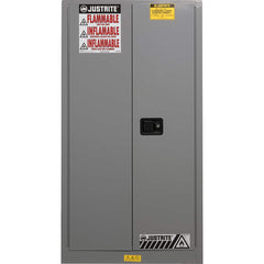 Justrite - 2 Door 2 Shelf 60 Gal Safety Cabinet for Flammable Substances - Exact Tooling