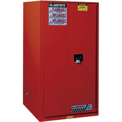 Justrite - 2 Door 5 Shelf 96 Gal Safety Cabinet for Combustible Liquids - Exact Tooling