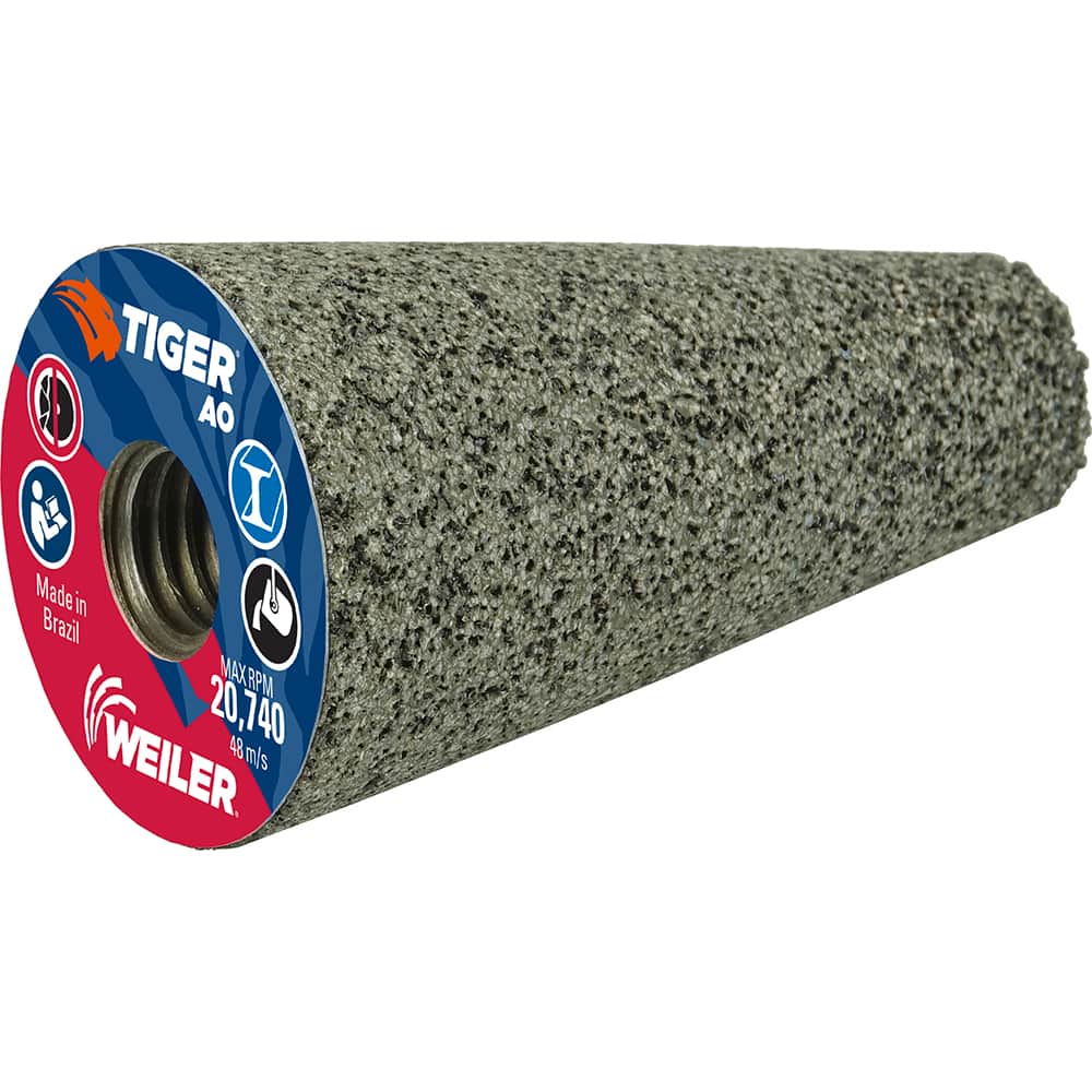 Weiler - Cones & Plugs; Head Thickness (Inch): 3.00 ; Abrasive Material: Aluminum Oxide ; Grit: 24 ; Grade: Coarse ; Wheel Type Number Code: 17 ; Arbor Hole Thread Size: 5/8-11 - Exact Tooling