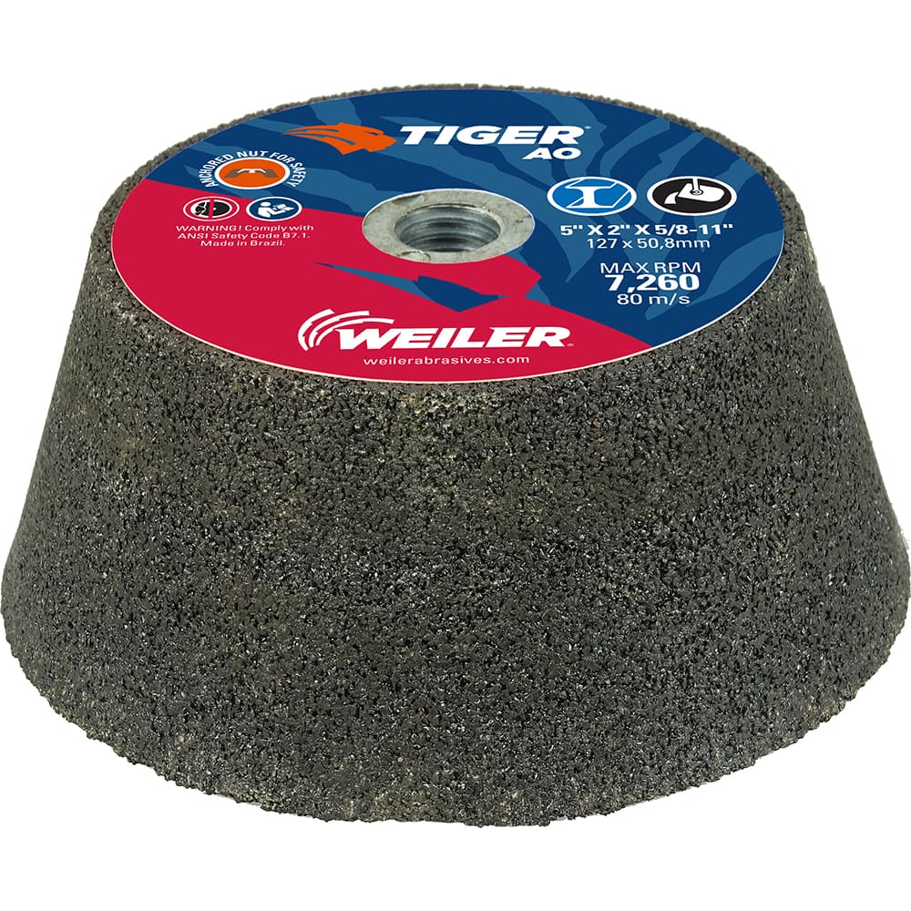 Weiler - Tool & Cutter Grinding Wheels; Wheel Type: Type 11 ; Superabrasive Wheel Type Number: Type 11A1 ; Wheel Diameter (Inch): 5 ; Hole Size (Inch): 5/8 ; Hole Thread Size: 5/8-11 ; Overall Thickness (Inch): 2 - Exact Tooling