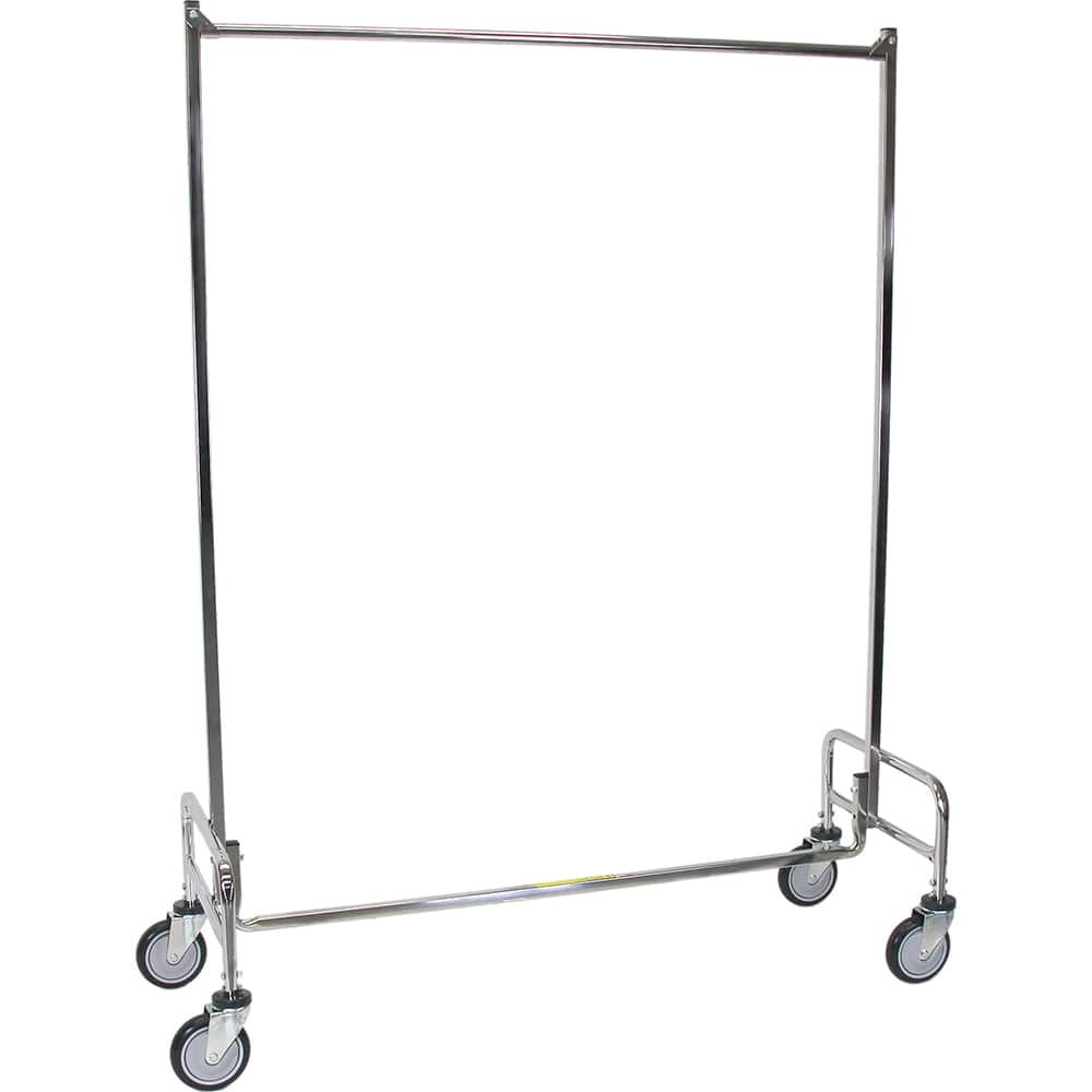 R&B Wire Products - Coat Racks, Hooks & Shelving; Type: Single Garment Rack ; Number of Hooks: 0 ; Color: Chrome ; Length (Inch): 48 ; Height (Inch): 65-1/2 - Exact Tooling
