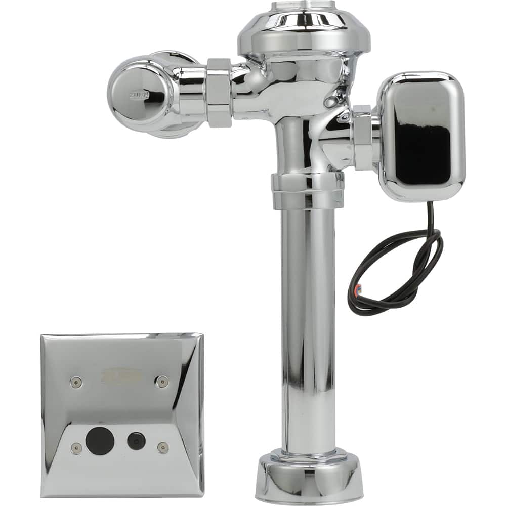Zurn - Automatic Flush Valves; Type: Side-Mount Hardwire Sensor ; Style: Single flush ; Gallons Per Flush: 1.6 ; Pipe Size: 1-1/2 (Inch); Spud Coupling Size: 1-1/2 (Inch); Cover Material: Brass - Exact Tooling